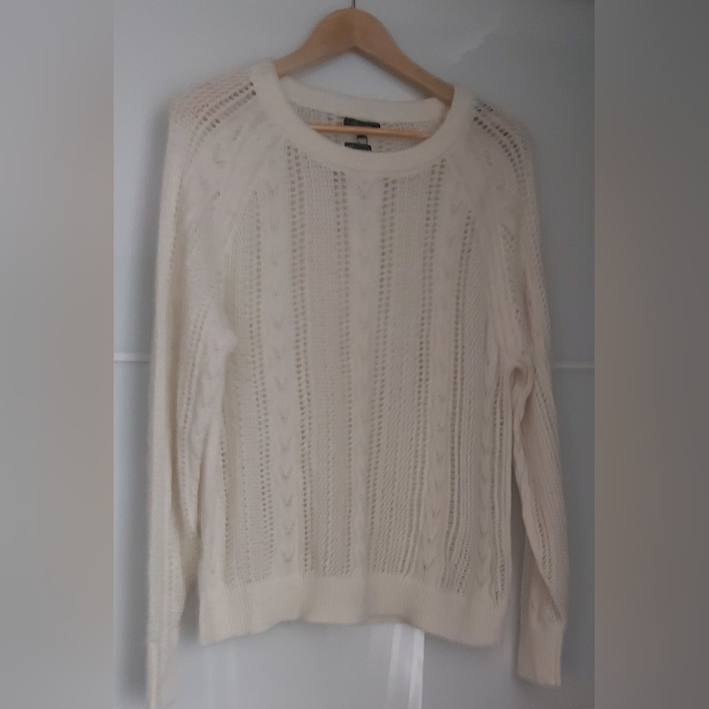 Massimo Dutti Cream Cable Knit Sweater